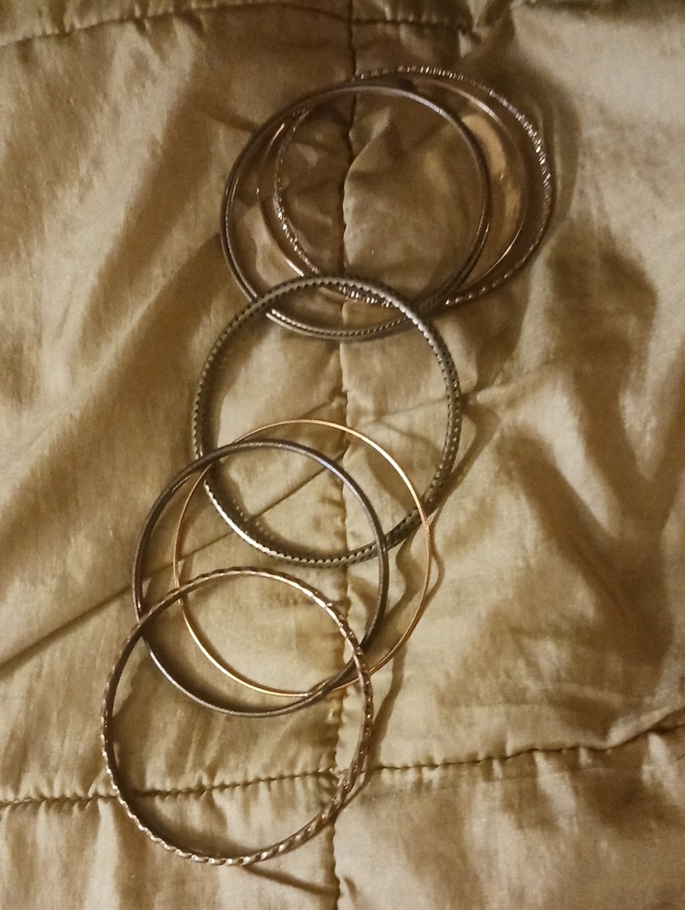 Gold and Rose Gold Mixed Metal Bangle Set - Women Jewelry